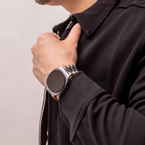 Bandz Samsung Galaxy Watch 9 - 44mm Steel Strap 'Classic' (Silver/Black)
