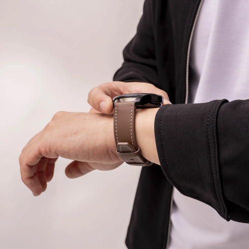 Polar Grit X2 Pro 'One Push' Leather Strap (Dark Brown)