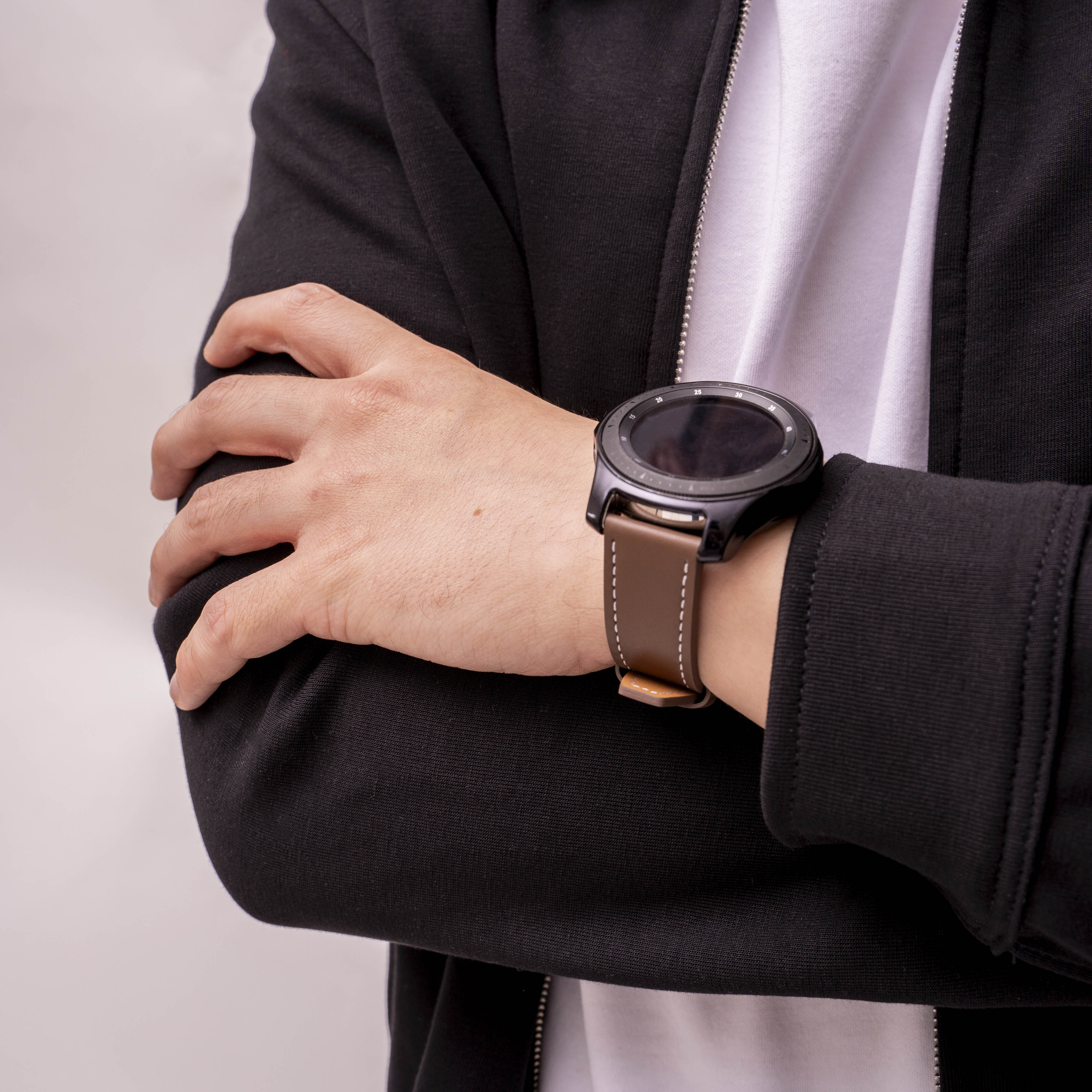 Correa cuero 'One Push' Huawei Watch GT 6 46mm (marrón oscuro)