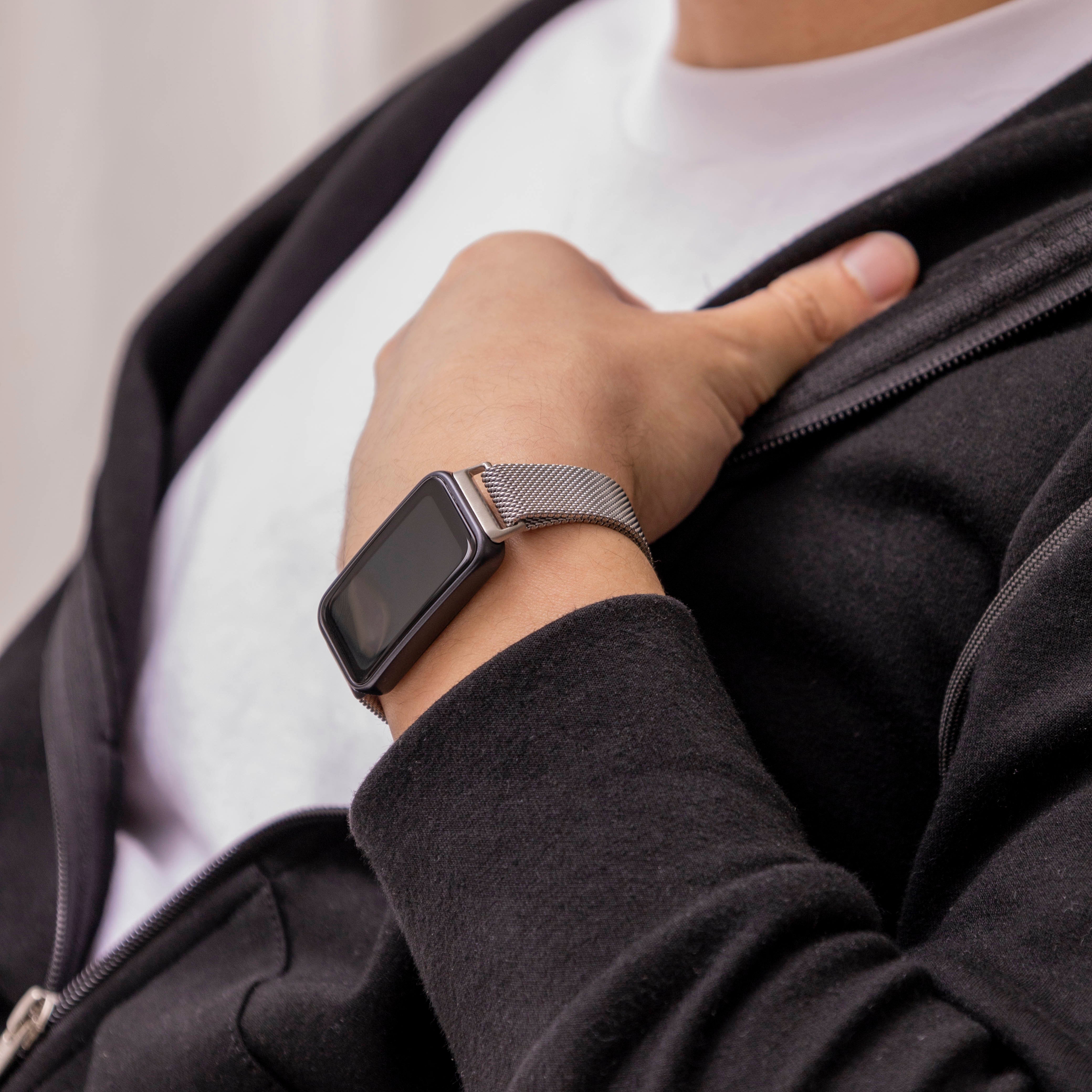 Correa milanesa Huawei Band 8 (plata)