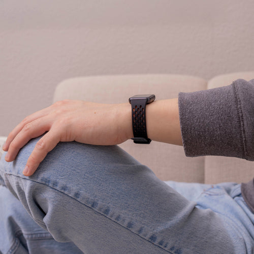 Breathable Silicone Strap, black, lifestyle photo