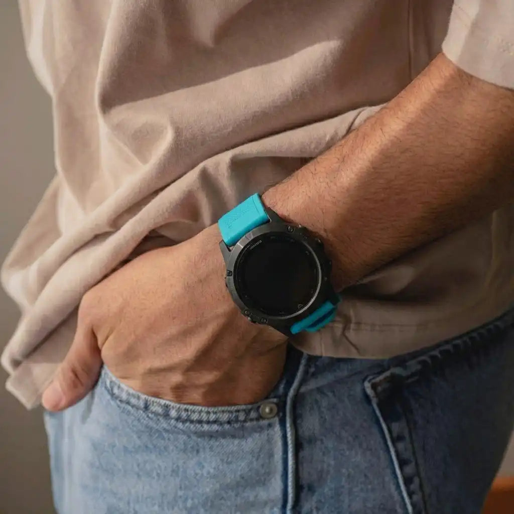 Correa silicona Garmin Quatix 8 Pro - 47mm (azul claro)