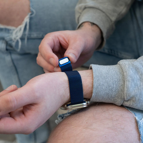 Milanese Strap, blue, lifestyle photo