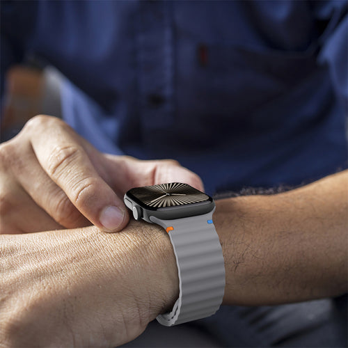 Wave Silicone Strap, dark grey, lifestyle photo