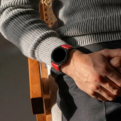 Samsung Galaxy Watch 7 - 40mm Hybrid Leather Strap (Red)