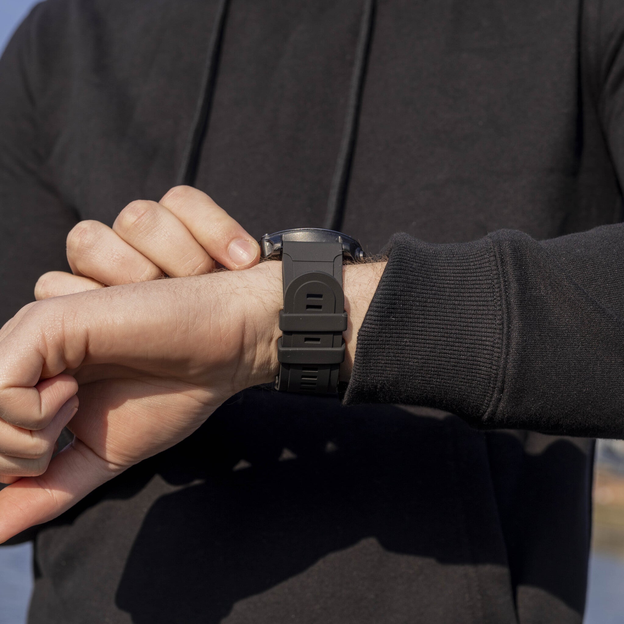 Correa silicona brillante Garmin Fenix 7x (negro)