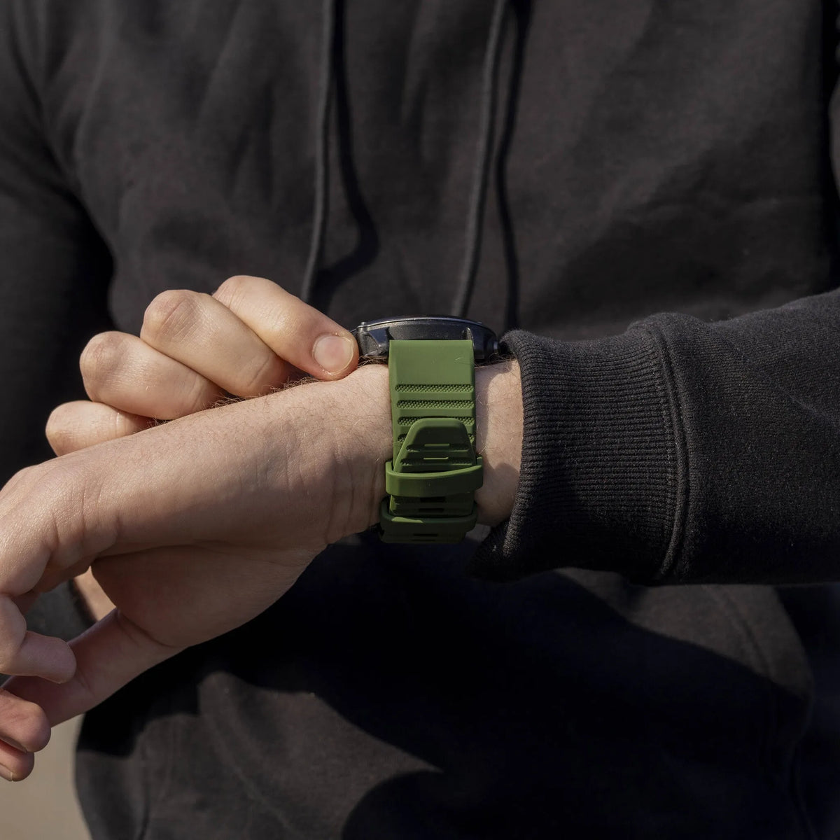 Silicone Strap, dark green, lifestyle photo