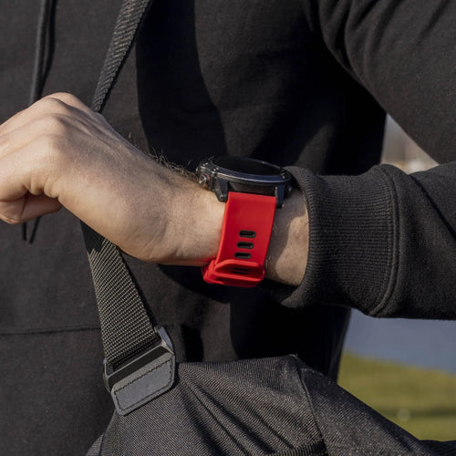 Silicone Sport Buckle Strap, red/black, lifestyle photo