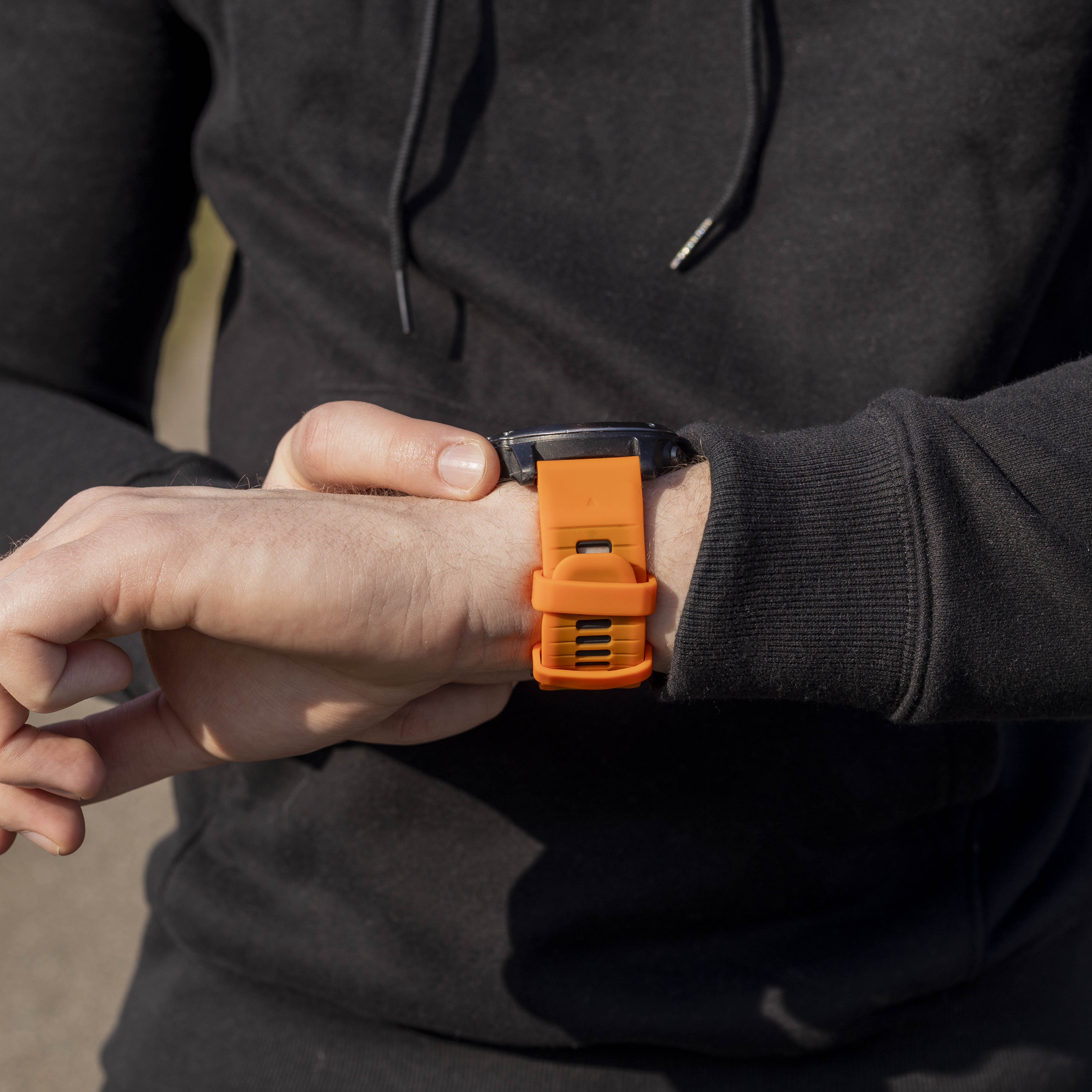 Correa deportiva con hebilla Garmin Fenix ​​​​5x / 6x (naranja/negro)