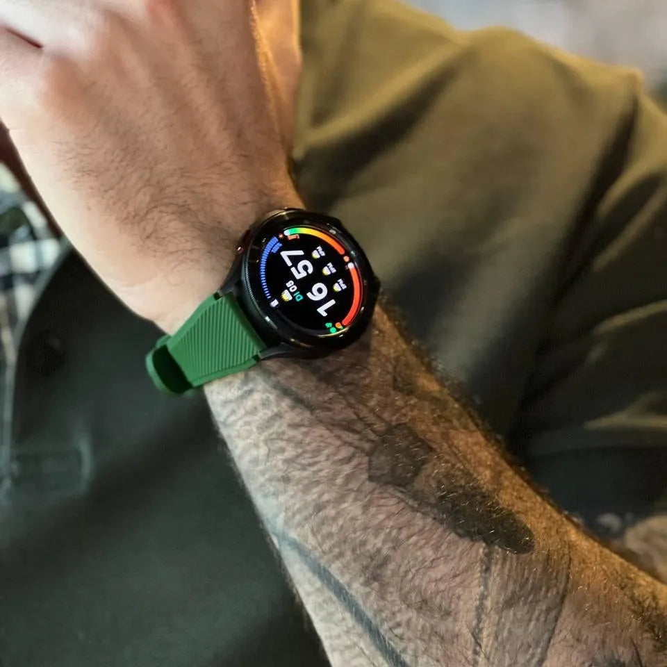 Twill Silicone Strap, army green, lifestyle photo