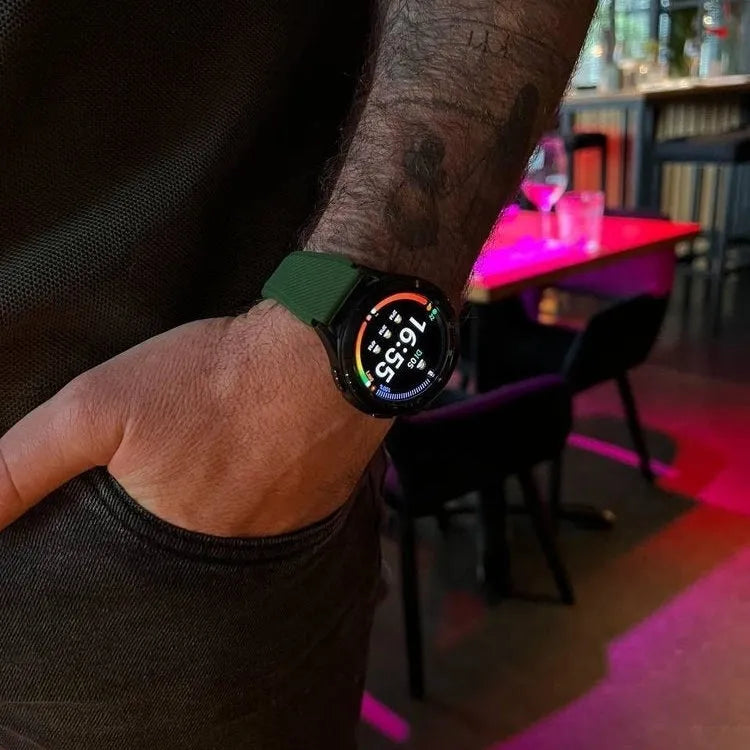 Twill Silicone Strap, army green, lifestyle photo