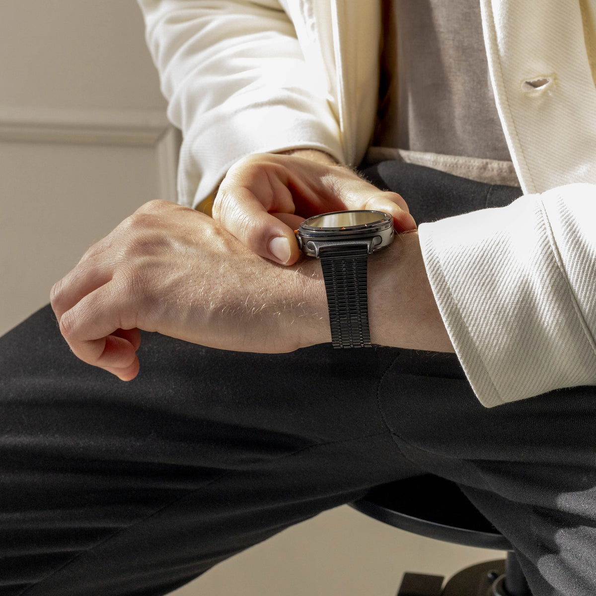 Stainless Steel Strap, black, lifestyle photo