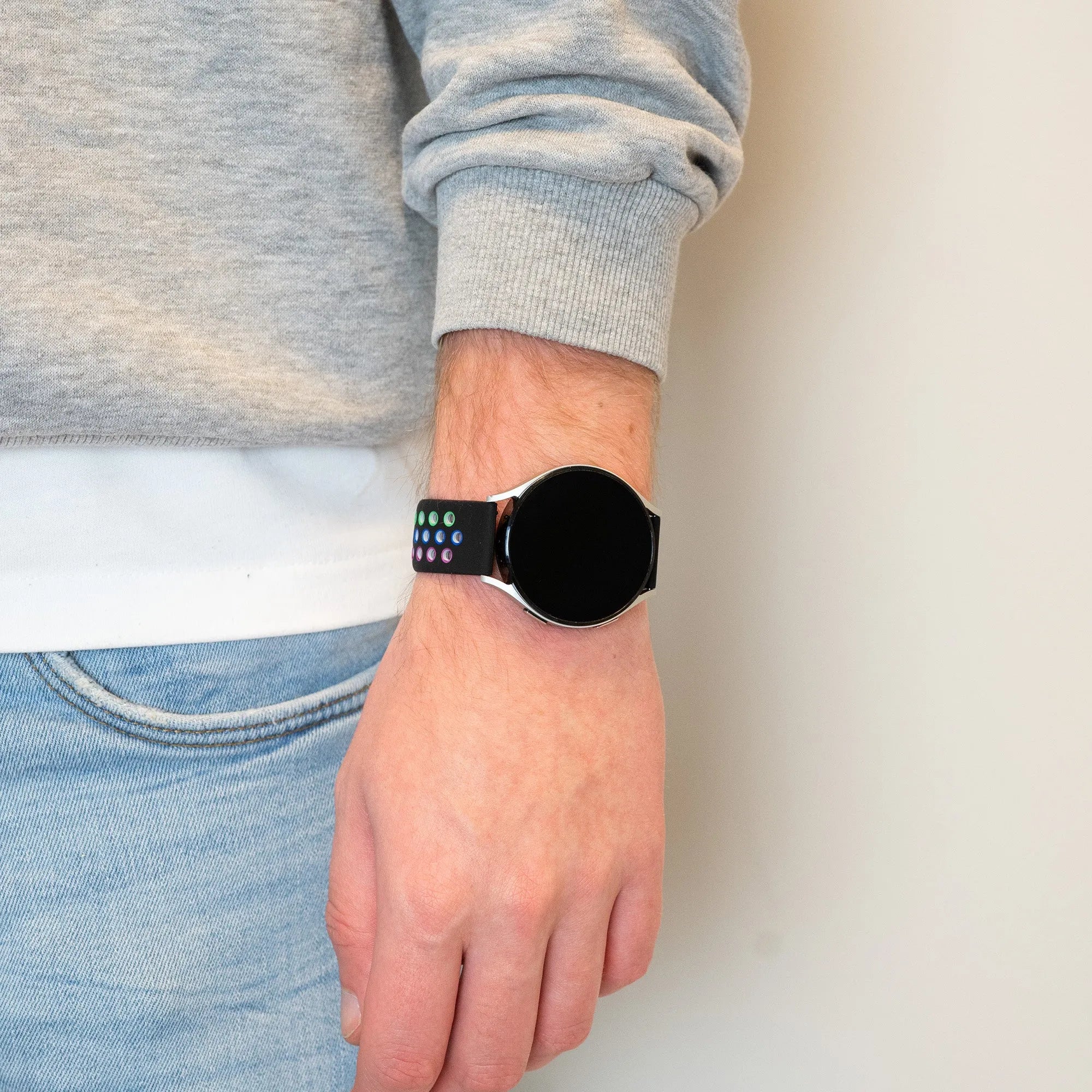 Bandz Gard Pro Health Smartwatch 3 - 41mm Sport Strap 'Deluxe' (Black/Colourful)