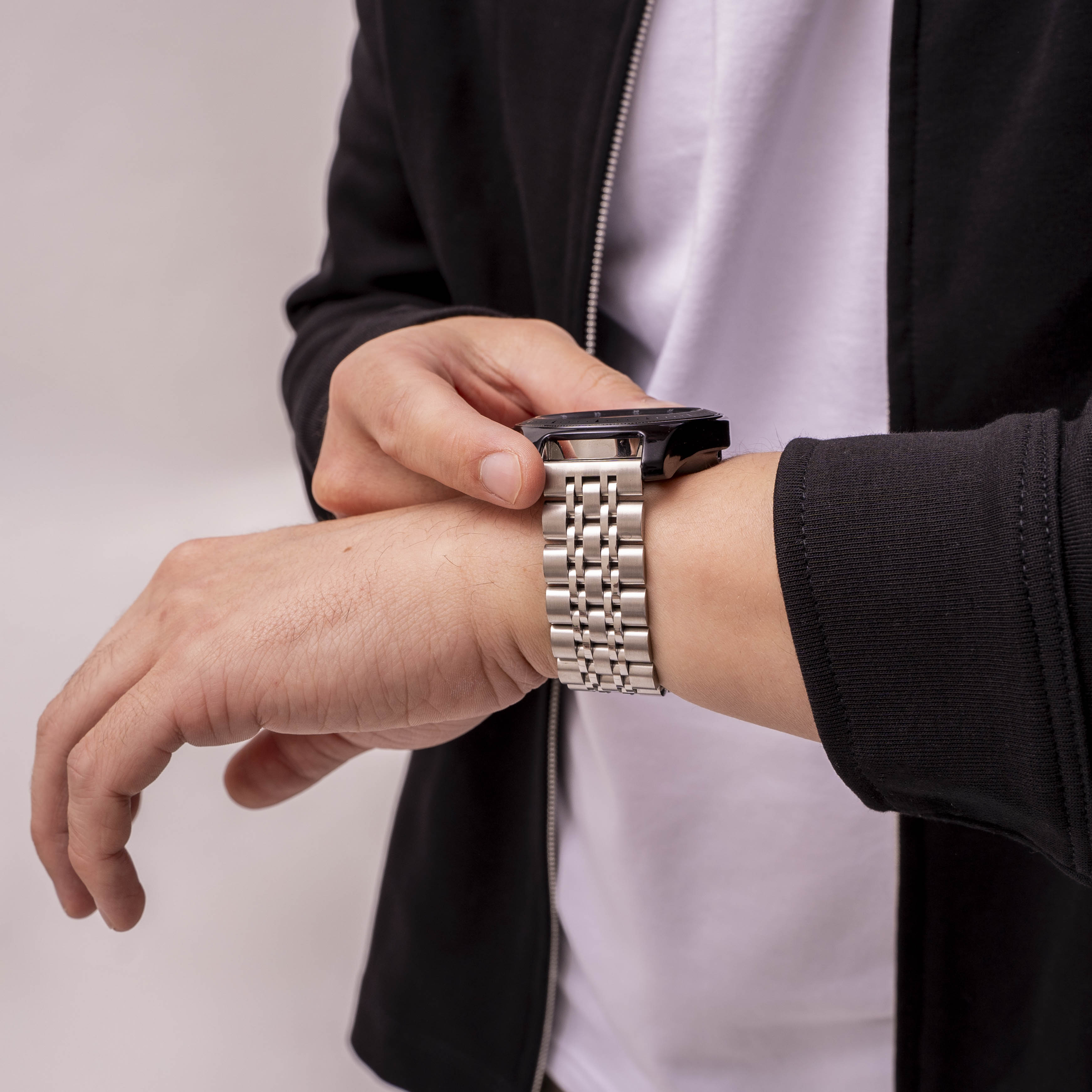 Correa de acero con establones Huawei Watch GT 3 Pro (plata)