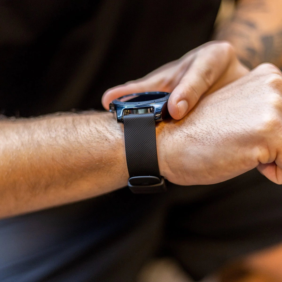 Premium Silicone Strap, black, lifestyle photo