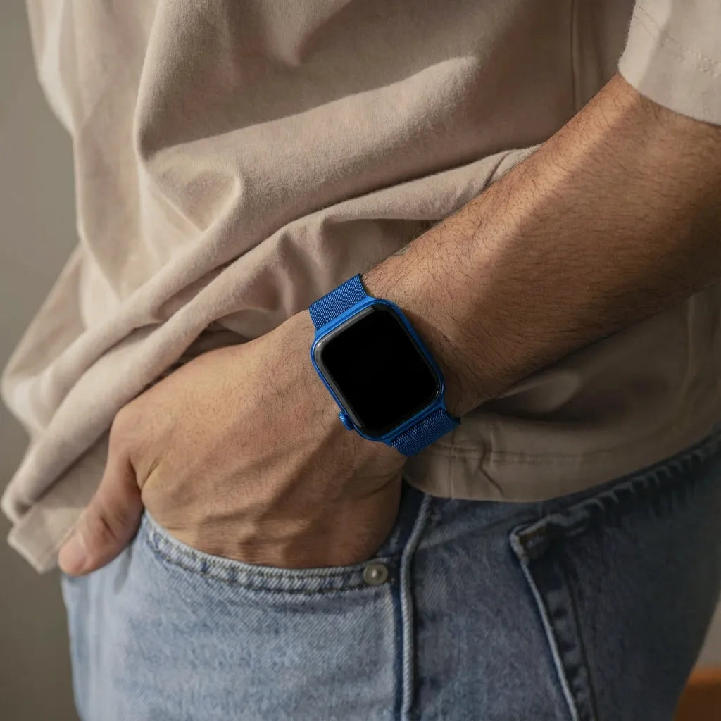 Bandz Apple Watch Milanese Loop Strap (Blue)