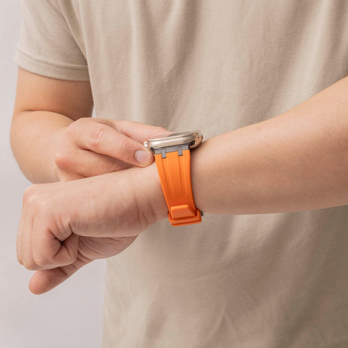 Apple Watch Ultra Luxury Liquid Silicone Strap (Orange/Black)