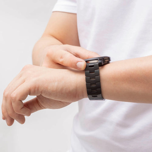 Amazfit GTR 3 (Pro) Titanium Grain Strap (Flat Clasp) (Black)