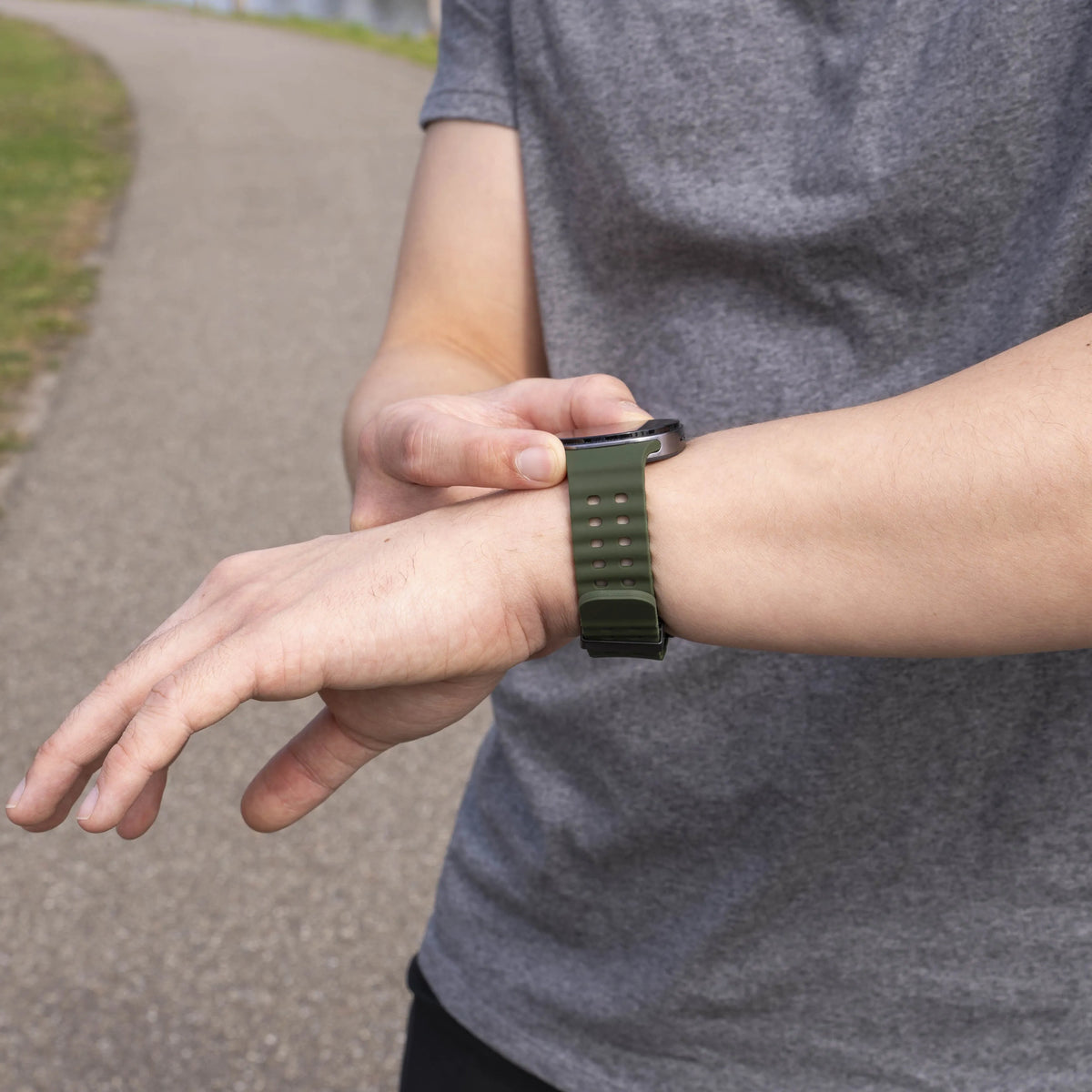 Silicone Ocean Strap, green, lifestyle photo