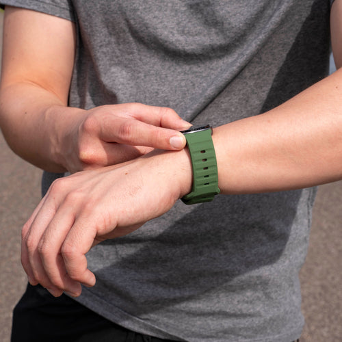 Outdoor Silicone Strap, army green, lifestyle photo