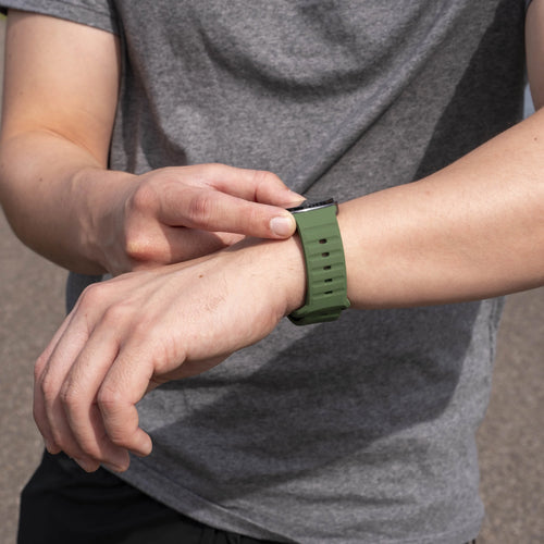 Outdoor Silicone Strap, army green, lifestyle photo