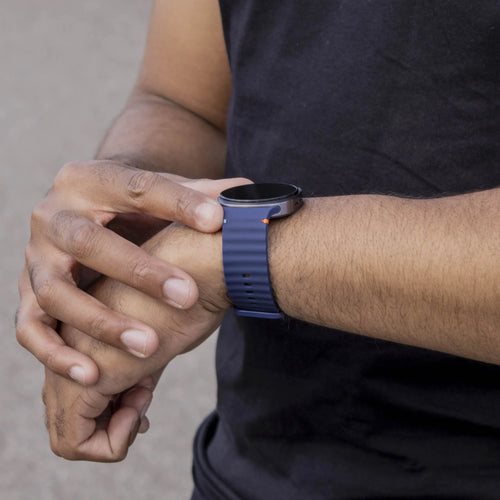 Wave Silicone Strap, dark blue, lifestyle photo