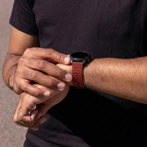 Correa silicona robusto Garmin Fenix 5x / 6x (rojo)