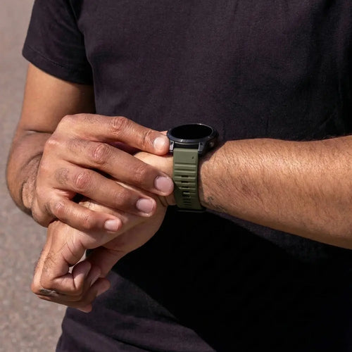 Correa silicona robusto Garmin Fenix 5x / 6x (verde militar)