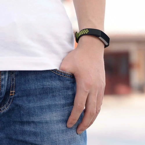Silicone Sport Strap, black/green, lifestyle photo