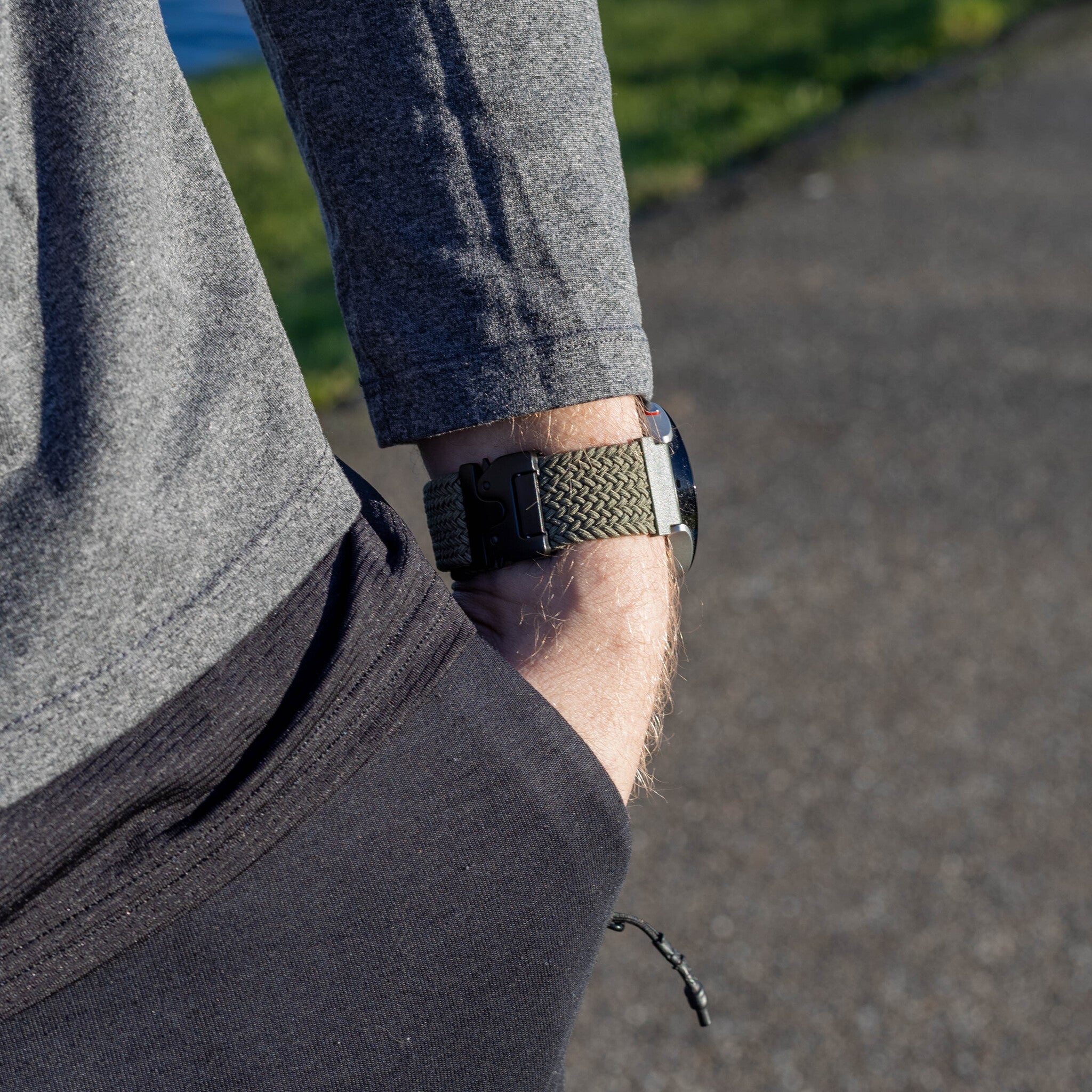 Correa trenzada Amazfit Bip 3 (Pro) con hebilla P (verde)