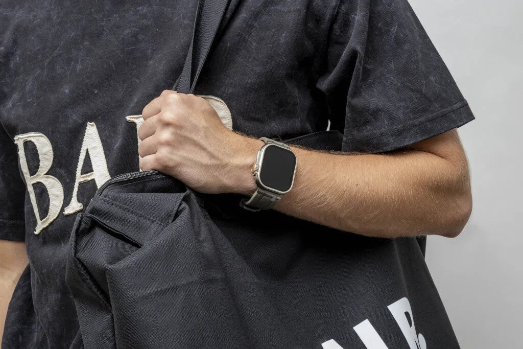 BALR. Apple Watch Ultra Liquid Silicone Strap (Brown/Titanium)