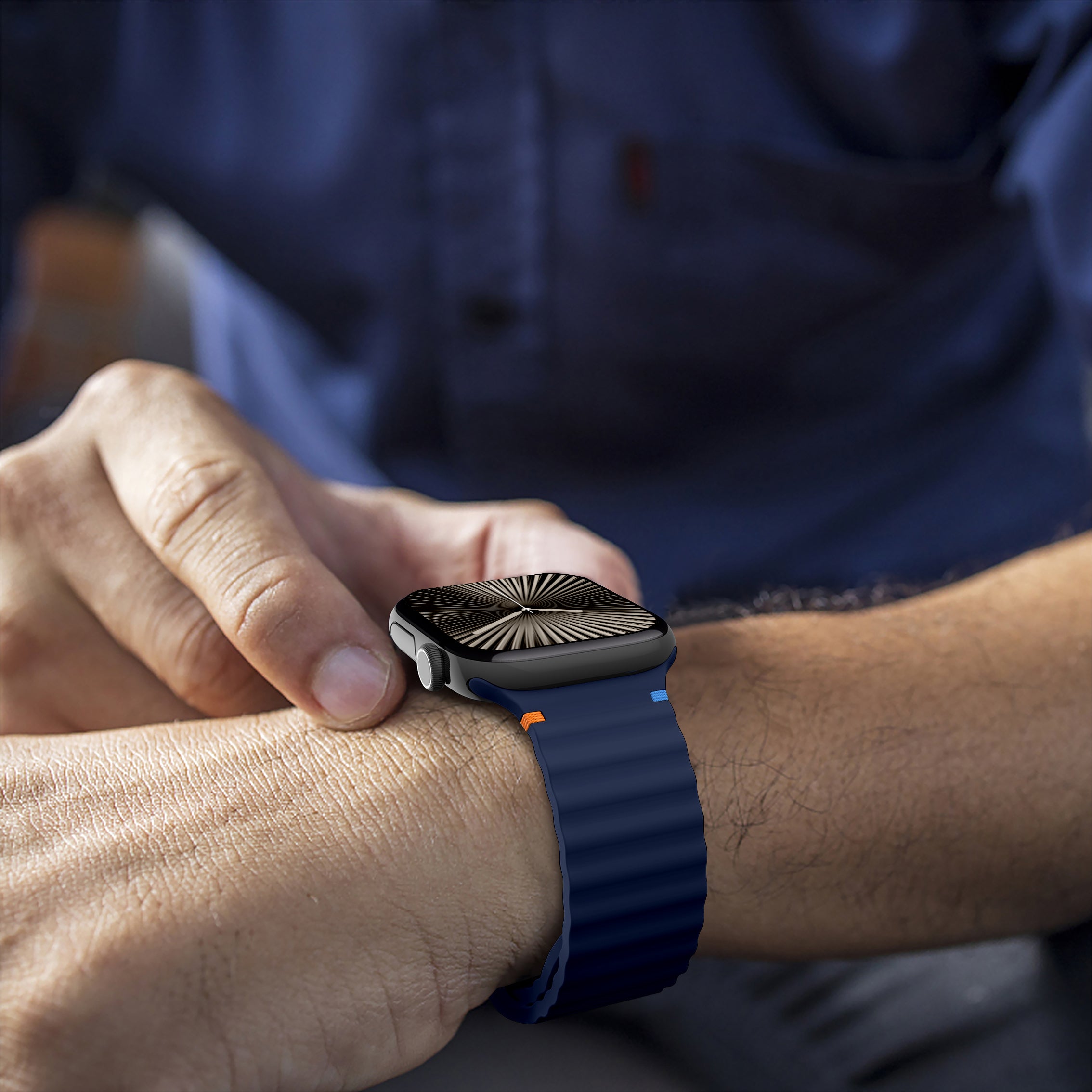 Correa ondulada Apple Watch Ultra (azul oscuro)