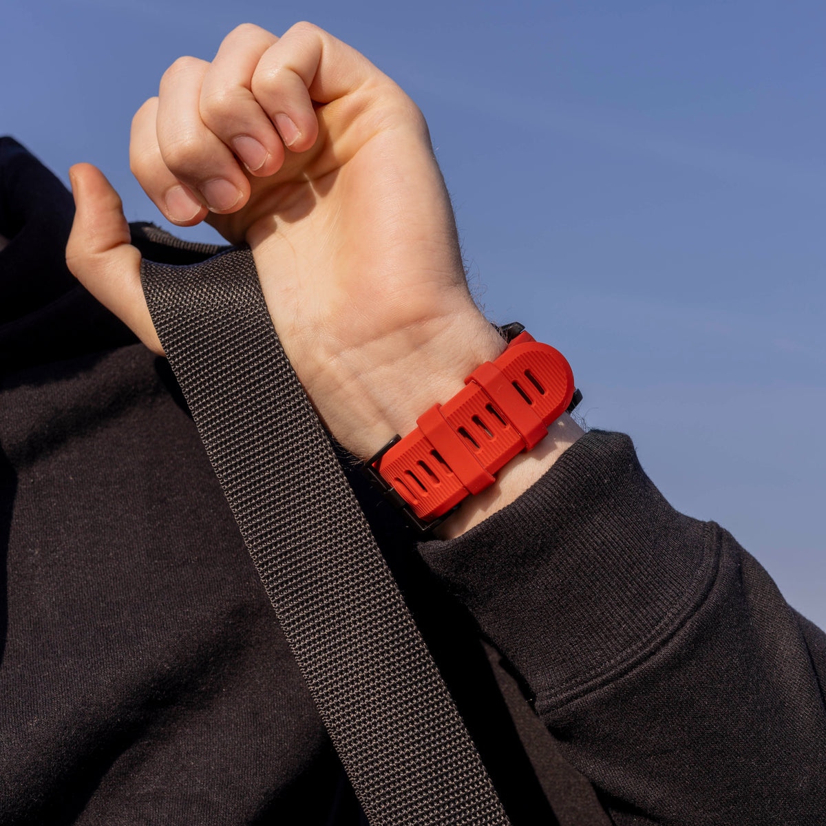 Silicone Strap, red, lifestyle photo