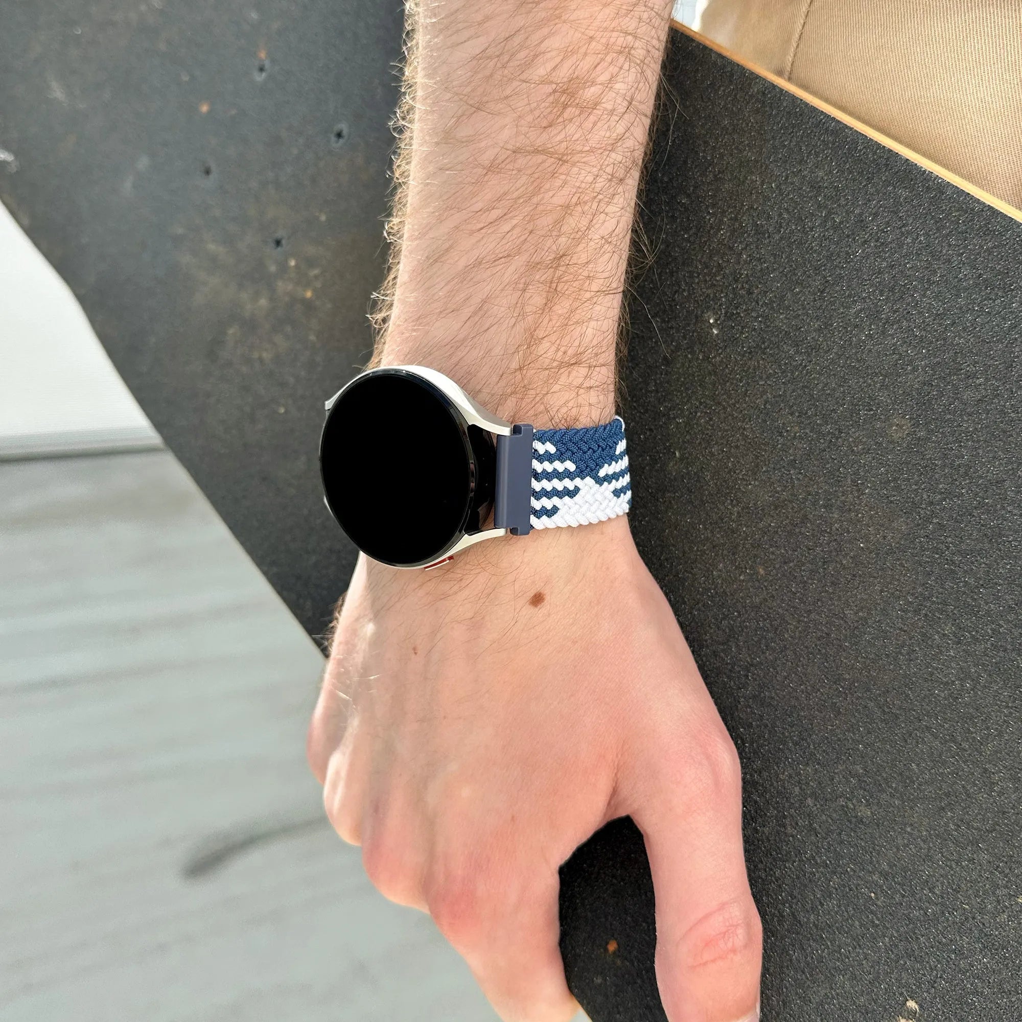 Correa trenzada ajustable Amazfit GTR Mini (azul/blanco)