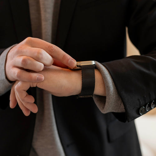 Bandz Correa milanesa Loop con hebilla-P Apple Watch Ultra (negro)