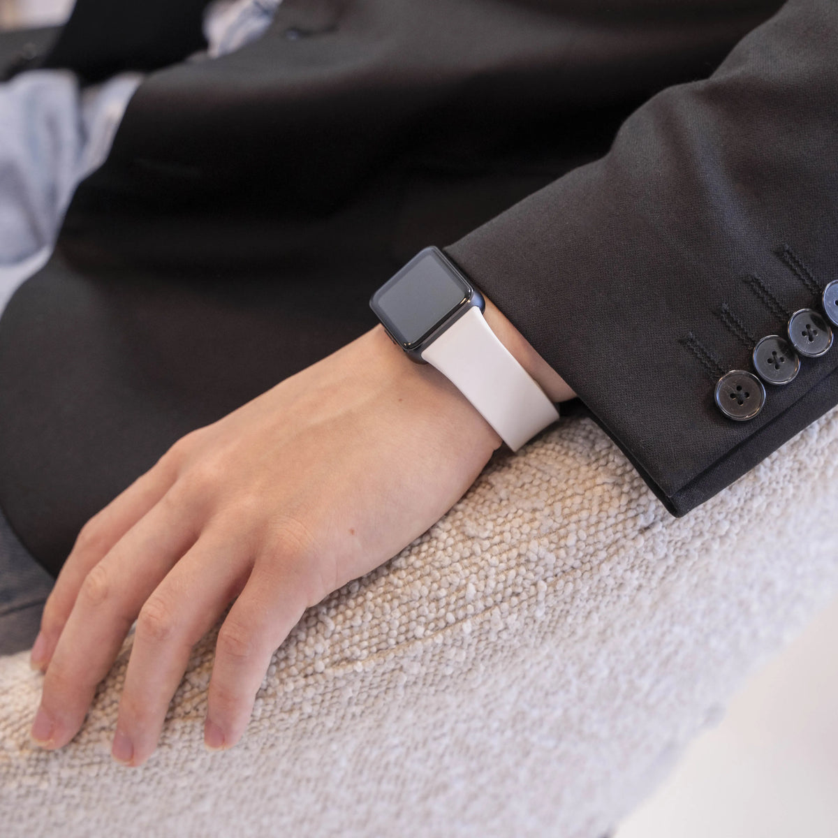 Silicone Strap, white, lifestyle photo