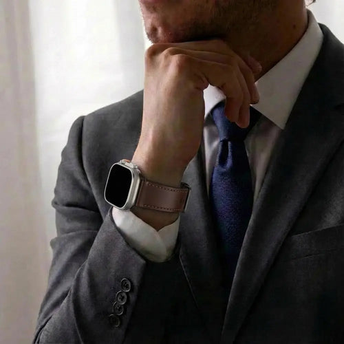 Nomad Modern Apple Watch Leather Strap (Brown-Black)
