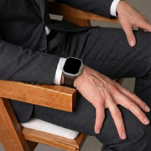 Nomad Modern Apple Watch Leather Strap (Brown-Black)