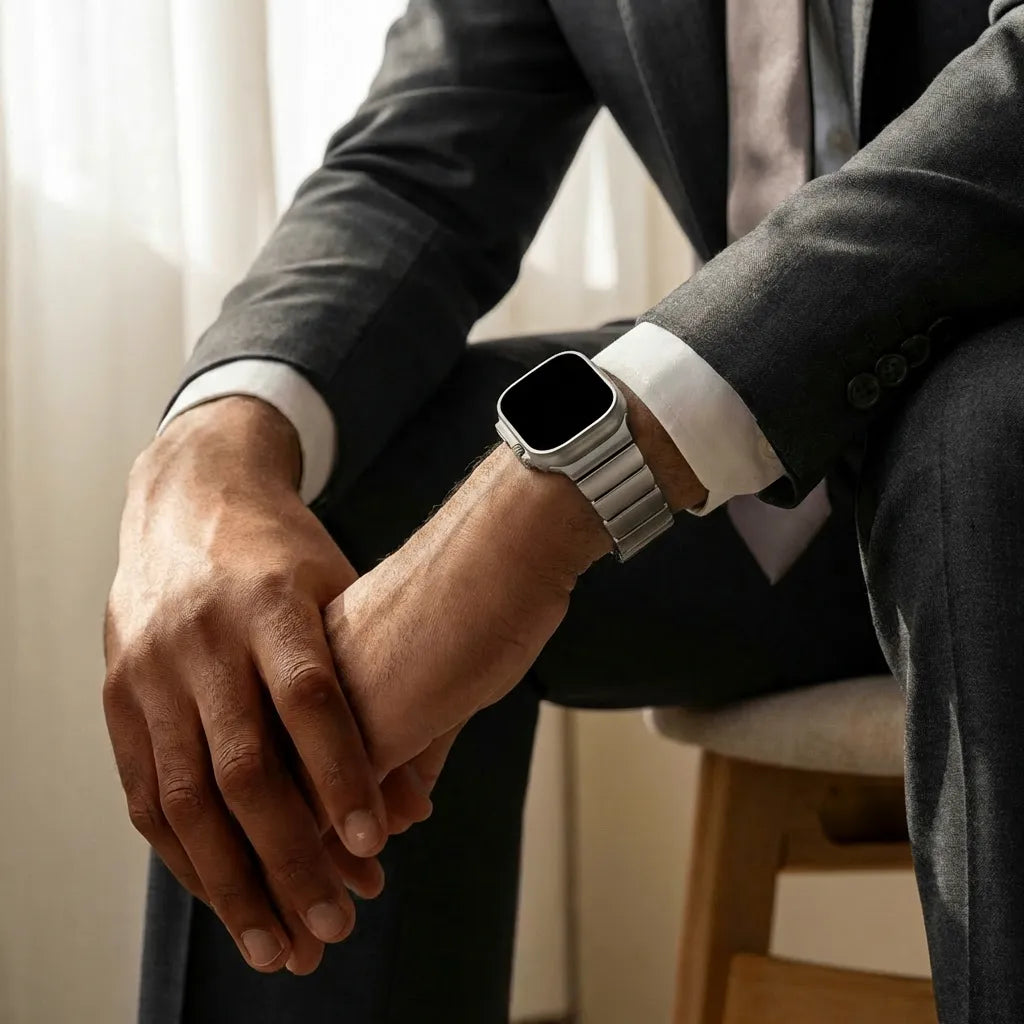 Bandz Correa titanio 'híbrida' Apple Watch (plateado)