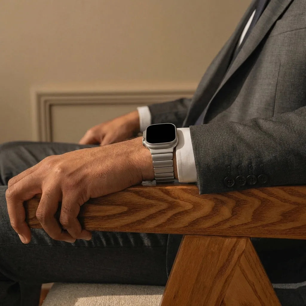 Bandz Correa titanio 'híbrida' Apple Watch (plateado)