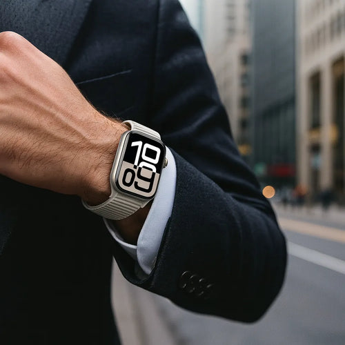 Strap-it Apple Watch Wave Nylon Strap (Starlight)