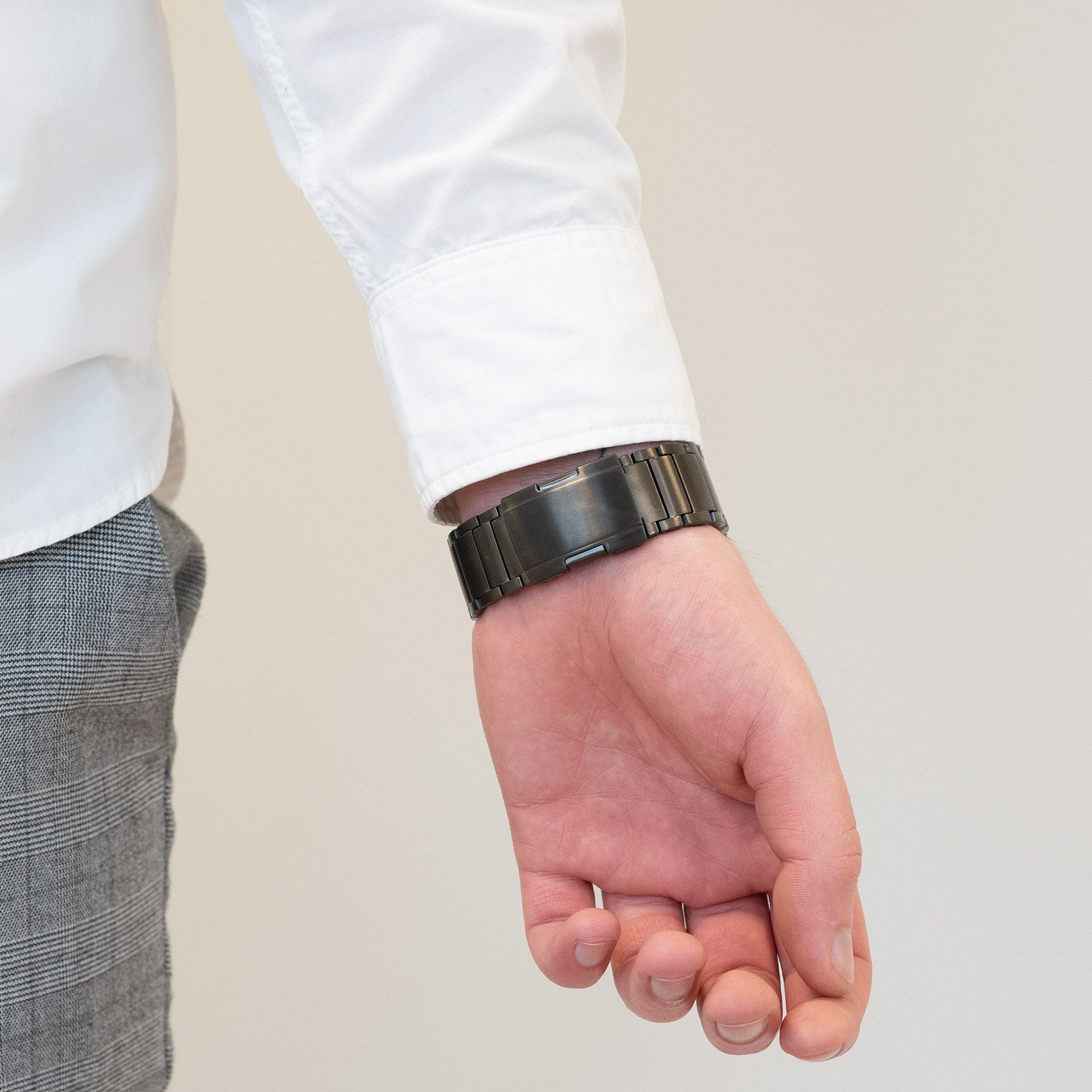 Bandz Amazfit Active Max Titanium Link Strap (Graphite)