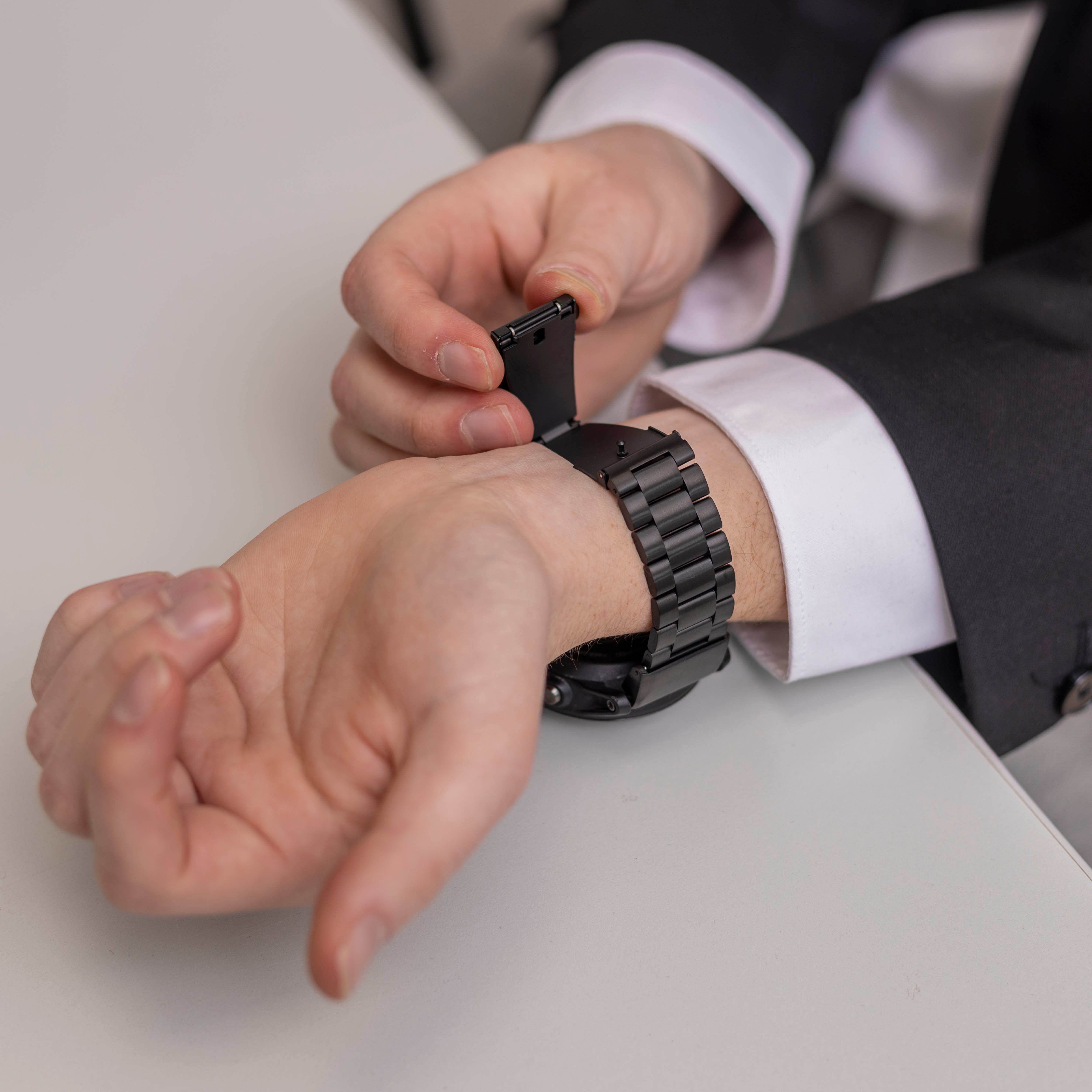 Correa acero Garmin Fenix 7x (negro)