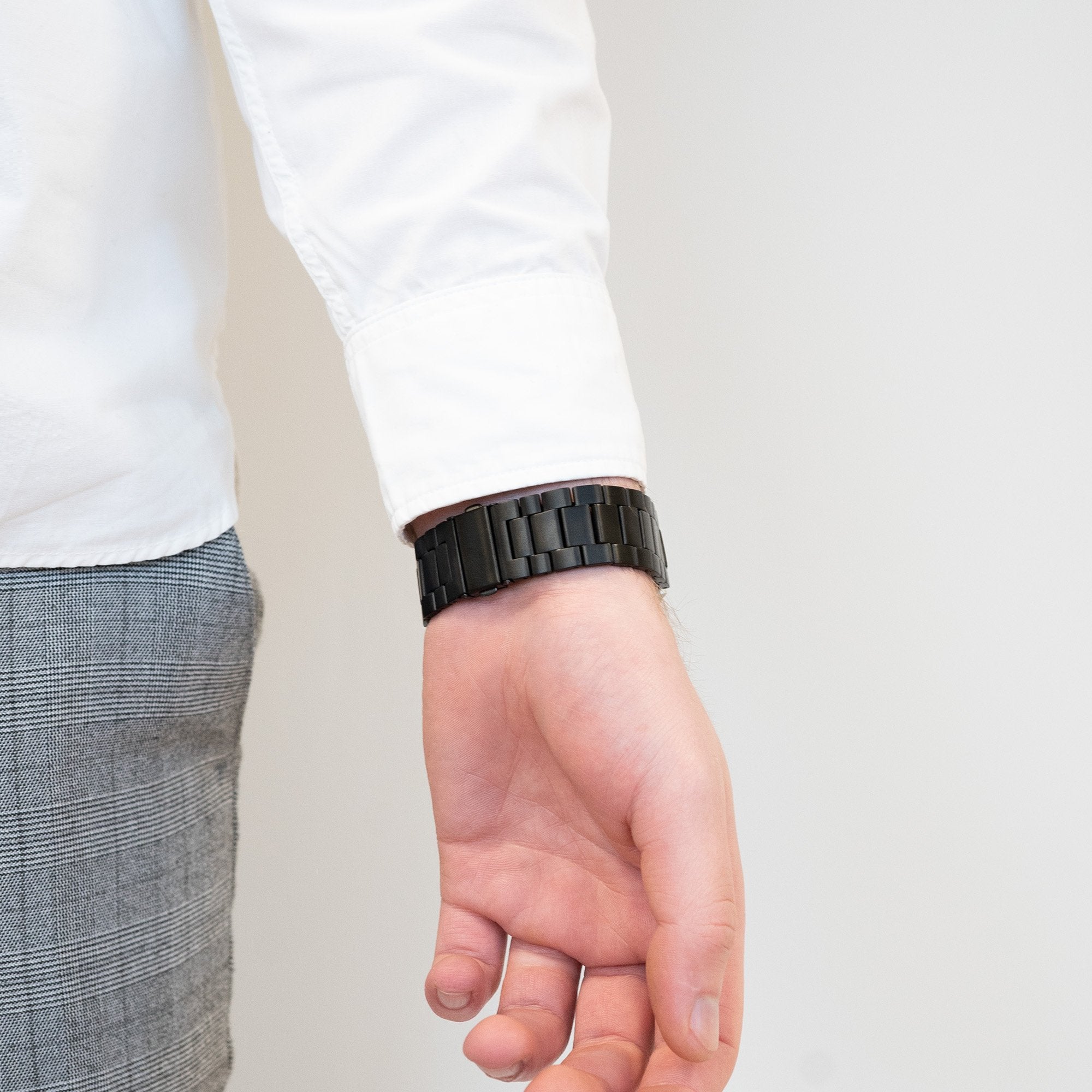 Bandz Correa sólido titanio Samsung Galaxy Watch 4 Classic 46mm (negro)
