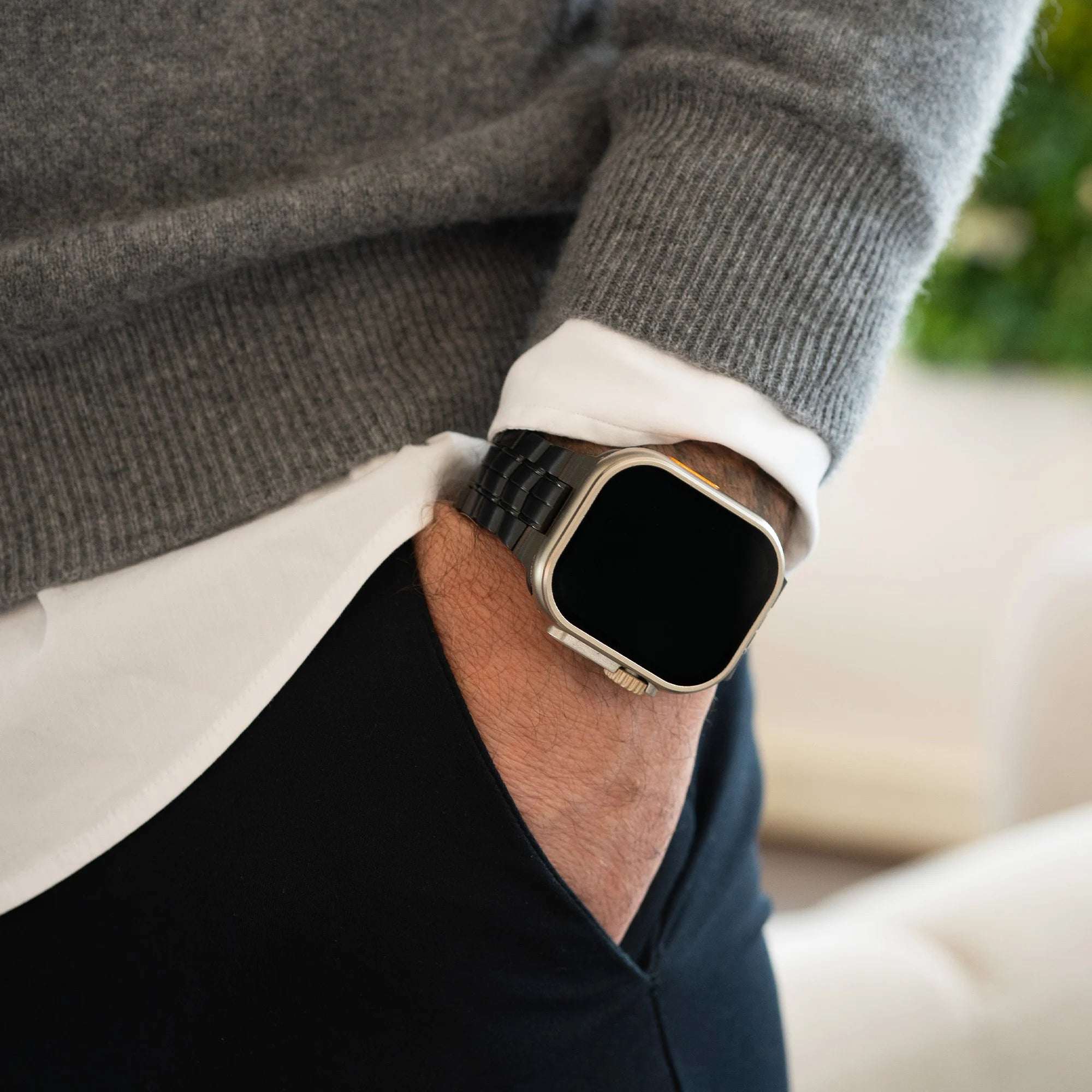 Bandz Correa titanio 'Supreme' Apple Watch (negro)