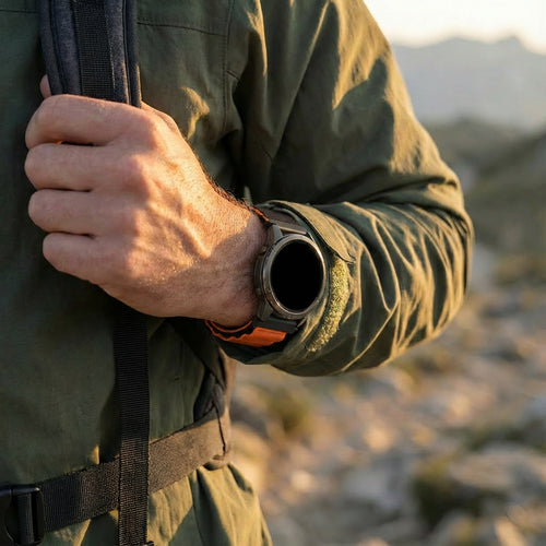 Bandz Garmin Venu 2 Alpine Nylon Strap (Black/Orange)