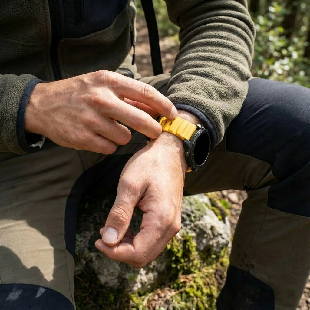 Correa silicona senderismo Garmin Quatix 5 / 6 / 7 (naranja claro)