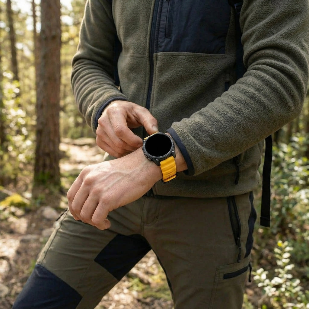 Correa silicona senderismo Garmin Quatix 5 / 6 / 7 (naranja claro)