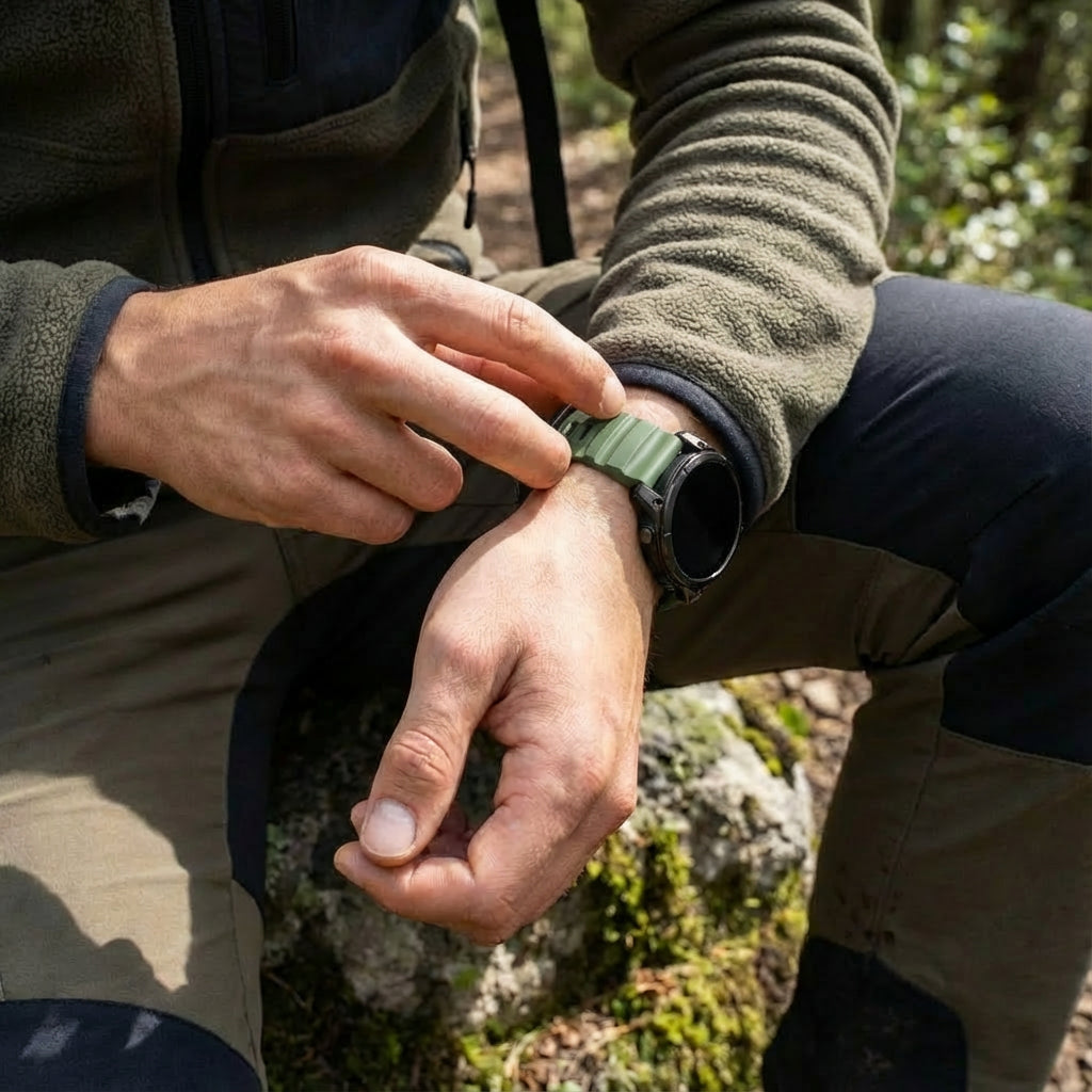 Garmin Approach S70 - 47mm Trail Silicone Strap (Dark Green)