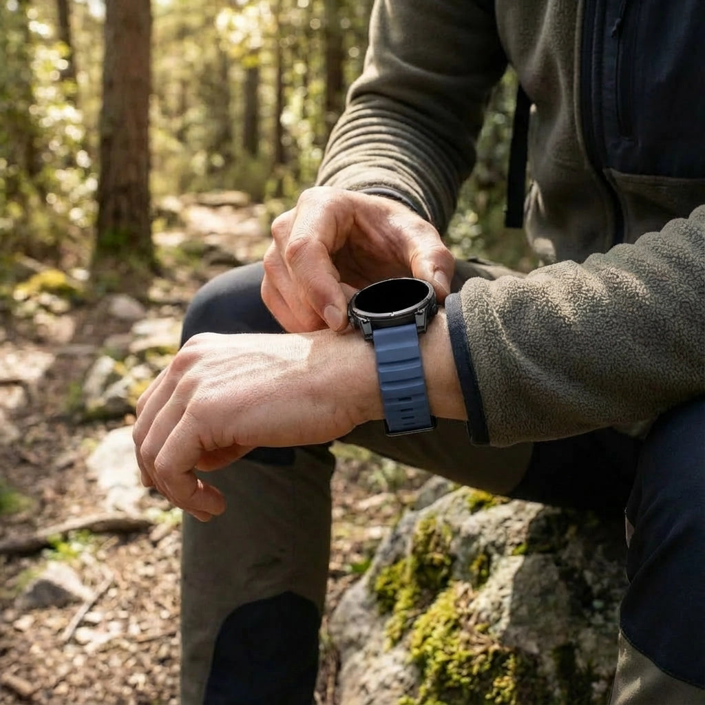 Garmin Fenix E Trail Silicone Strap (Dark Blue)
